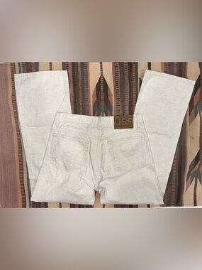 John Varvatos Cream Linen-Cotton Pants Women’s 31 NWOT